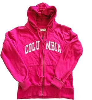 Columbia University Red Shirt Logo Full ZIp Hoodie Sweatshirt Sz M